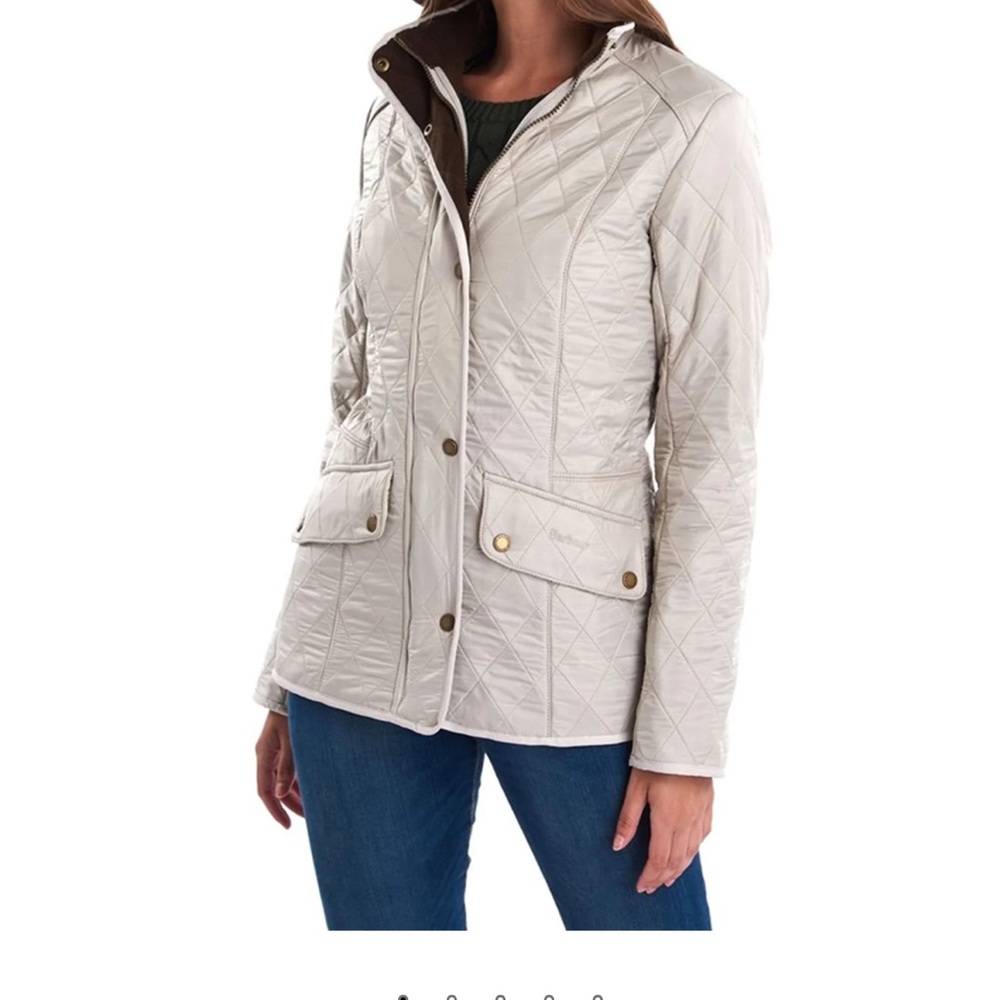 Barbour Cream Quilted Lightweight Puffer Jacket